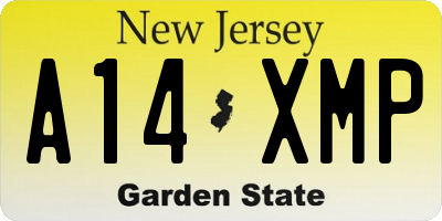 NJ license plate A14XMP