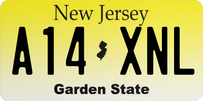 NJ license plate A14XNL