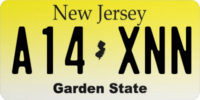 NJ license plate A14XNN