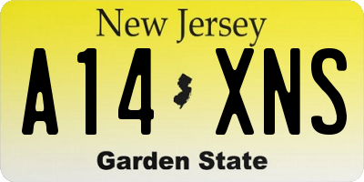 NJ license plate A14XNS