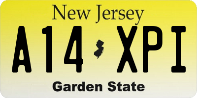 NJ license plate A14XPI