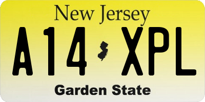NJ license plate A14XPL