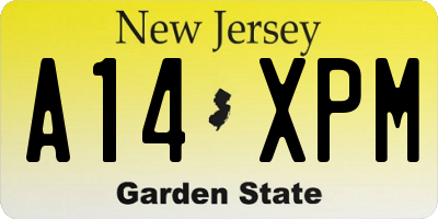 NJ license plate A14XPM