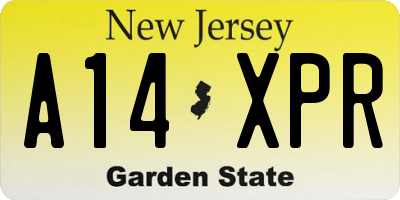 NJ license plate A14XPR