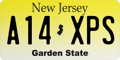 NJ license plate A14XPS