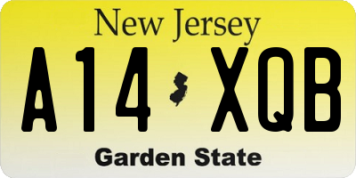 NJ license plate A14XQB