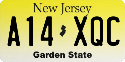NJ license plate A14XQC