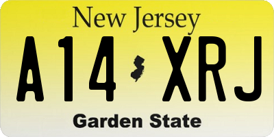 NJ license plate A14XRJ