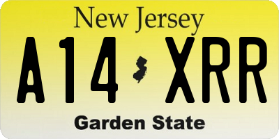 NJ license plate A14XRR