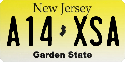NJ license plate A14XSA