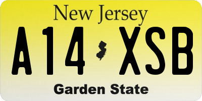 NJ license plate A14XSB