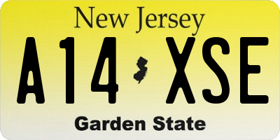 NJ license plate A14XSE