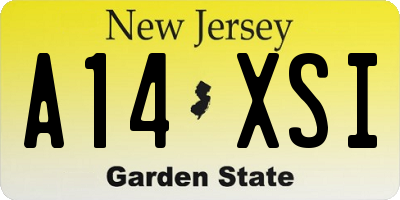 NJ license plate A14XSI