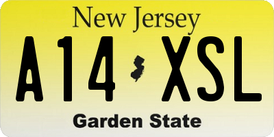 NJ license plate A14XSL
