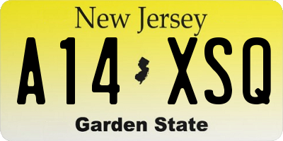 NJ license plate A14XSQ