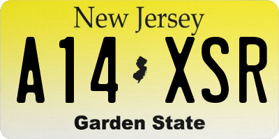 NJ license plate A14XSR