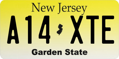 NJ license plate A14XTE