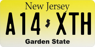 NJ license plate A14XTH