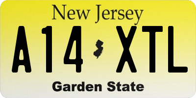 NJ license plate A14XTL
