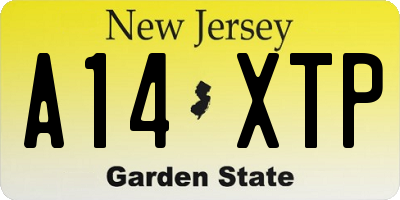 NJ license plate A14XTP
