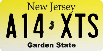 NJ license plate A14XTS