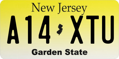 NJ license plate A14XTU