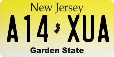 NJ license plate A14XUA