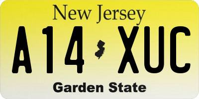 NJ license plate A14XUC
