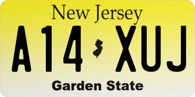 NJ license plate A14XUJ