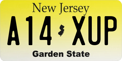 NJ license plate A14XUP