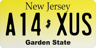 NJ license plate A14XUS