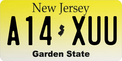 NJ license plate A14XUU