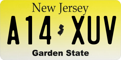 NJ license plate A14XUV