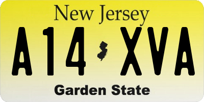 NJ license plate A14XVA