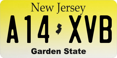 NJ license plate A14XVB