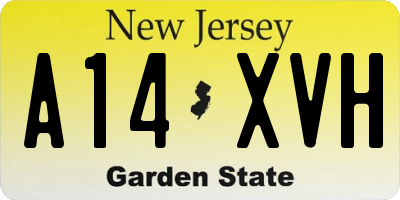 NJ license plate A14XVH