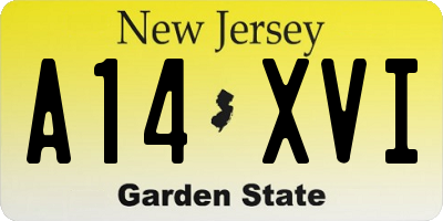 NJ license plate A14XVI