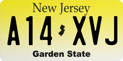 NJ license plate A14XVJ