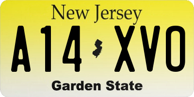 NJ license plate A14XVO