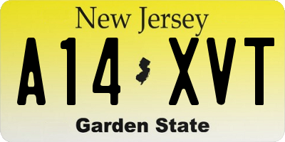 NJ license plate A14XVT