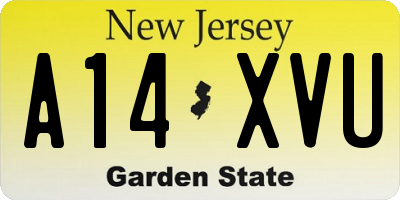 NJ license plate A14XVU