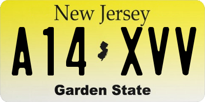 NJ license plate A14XVV