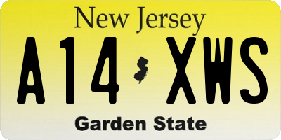 NJ license plate A14XWS
