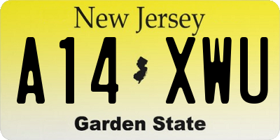 NJ license plate A14XWU