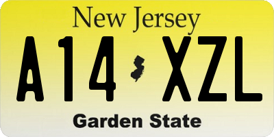 NJ license plate A14XZL