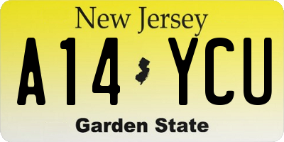 NJ license plate A14YCU