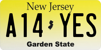 NJ license plate A14YES