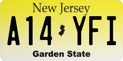 NJ license plate A14YFI