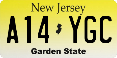 NJ license plate A14YGC