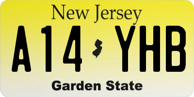 NJ license plate A14YHB